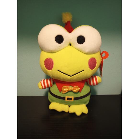 Sanrio Keroppi Hello Kitty And Friends 9 inch Holiday Elf NWT Plush - Picture 1 of 7